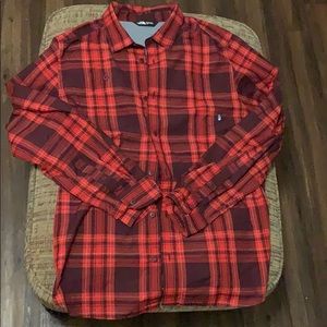 The North Face Red Plaid Casual Button Down Shirt